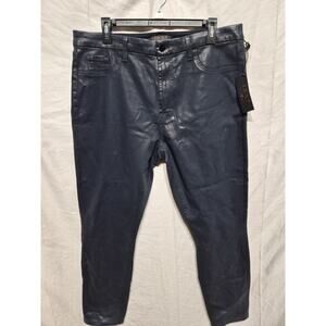 NWT Jen 7 Ankle Skinny Pants In Shiny Plum Fabric Women's Size 14